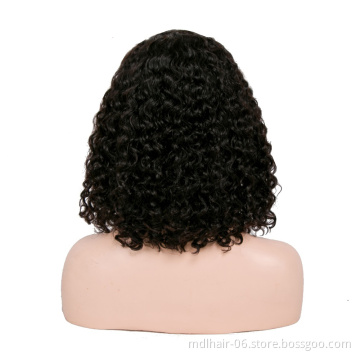 Mink Hair Raw Brazilian Short Deep Curly Lace Frontal Wigs Human Virgin Hair Unprocessed 8 Inch Bob Deep Wave Wig